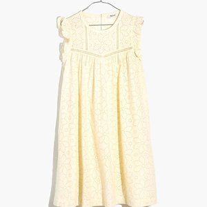 NWT Madewell Eyelet Ruffle-Sleeve Mini Dress Large